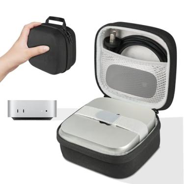 Imagem de SARLAR Capa rígida compatível com Apple 2024 Mac mini M4/M4 Pro e acessórios, proteção portátil com forro macio e revestimento rígido, ideal para viagens e armazenamento, preta