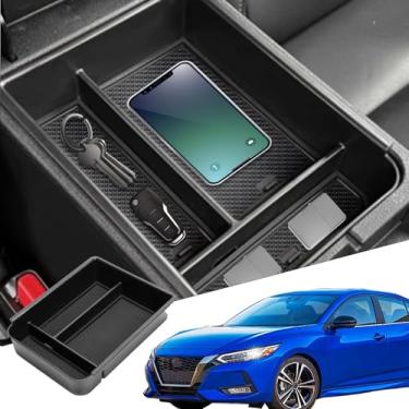 Imagem de faccaibbg Bandeja organizadora de carro para console central para acessórios Nissan Sentra 2020-2025, caixa de armazenamento de braço, inserção de materiais ABS, acessórios de bandeja equipados com