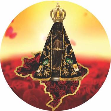 Imagem de Painel de Tecido Sublimado Redondo Nossa Senhora Aparecida Padroeira d