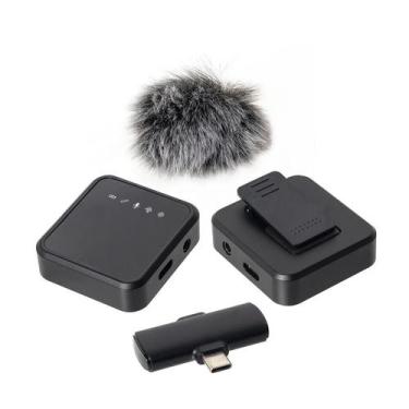 Imagem de Microfone De Lapela Duplo Anti Ruído Sem Fio Redondo Premium - Mosa