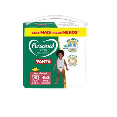 Imagem de Fralda Personal Baby Total Protect Pants Tamanho XG com 64 Unidades Leve Mais Pague Menos