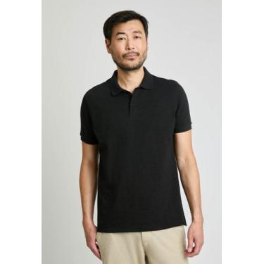 Imagem de Polo Docthos Slim Manga Curta Malha Textura Listrada, 003 preto, EG