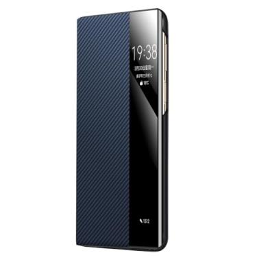 Imagem de LYJSMGZ Capa à prova de choque para Huawei Mate XT, textura de fibra de carbono magnética, função de proteção da câmera, capa fina, azul, Mate XT