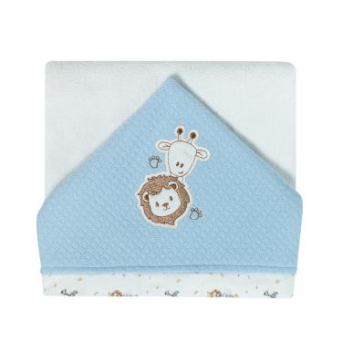 Imagem de Toalha de Banho Bebê Menino Amigos no Safari 87x88cm - Hug