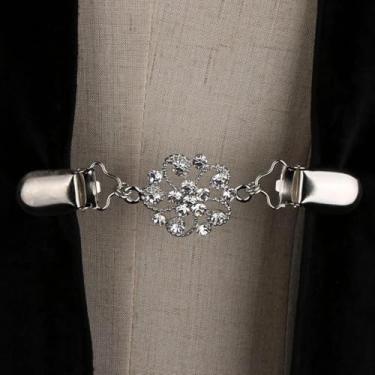 Imagem de 1 pç Suéter Retrô Clipe de Xale Padrão Flor Retro Cardigan Colarinho Vestido Broche Camisa Clipe Feminino Adequado para Uso Diário (2C)