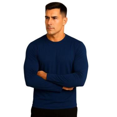 Imagem de Kit 2 Camisetas DryFit Manga Longa Masculina Academia Termica Proteção