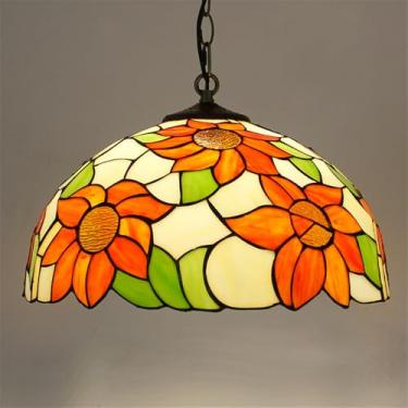 Imagem de Luminária pendente contemporânea de luxo em vidro colorido com LED, estilo retrô americano, ideal para sala de estar, restaurante, quarto, hotel, casa de campo, corredor, café, bar ou escada