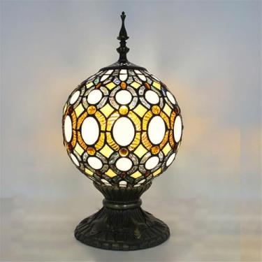 Imagem de Luminária de mesa contemporânea em formato de bola, com LED, estilo vintage americano, perfeita para decoração de sala de estar, quarto, escritório, casa de campo ou hotel (Estilo 6)