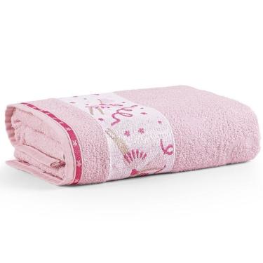 Imagem de Toalha De Banho Avulsa Minimi Infantil 100% Algodão - 1,15m X 75cm - Bailarina - Rosa