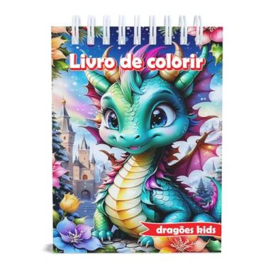 Imagem de Livro de colorir Dragões Cute, A5, gramatura 120g, 50 desenhos, capa dura