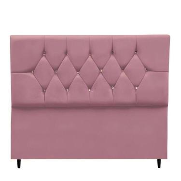 Imagem de Cabeceira Cama Estofada Box Queen 160 Cm Geovana Suede Rosê