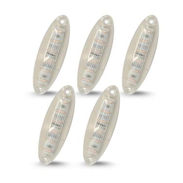 Imagem de All Star Truck Parts 5 peças de lentes transparentes amarelas 12 LED Top Cab marcador de teto luzes de corrida substituição para Freightliner Cascadia 2008-2019 luzes de cabine de caminhão resistente