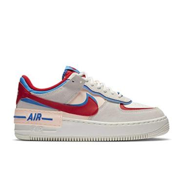 Imagem de Nike Tênis feminino Air Force 1 Crater Flyknit Fúcsia brilho/rosa branco (DC7273 500), Sail University Vermelho Foto Azul, 42