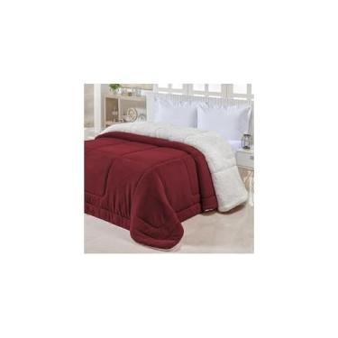 Imagem de Cobertor Sherpa Queen Dupla Face, 2,20m x 2,40m, Caramelo, Manta Plush e Pele de Carneiro, 100% Poliéster