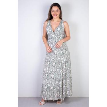 Imagem de Vestido longo de viscose slub transpassado 71116 - Fluffy, Floral, G