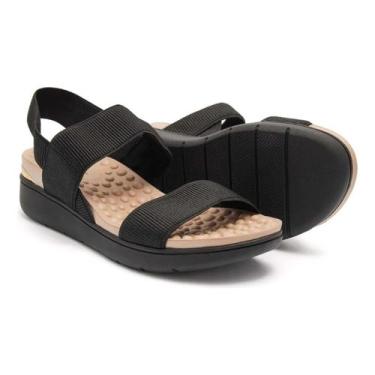 Imagem de Tamanco Modare Ultraconforto Ortopédico Elastico Canelado, Preto, 38