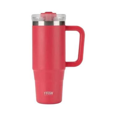 Imagem de Copo Térmico De Aço Inoxidável De 30oz 40oz Com Alça E Canudo, Caneca 