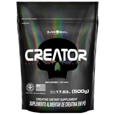 Imagem de CREATOR - CREATINA MONOHIDRATADA - 500G - REFIL - BLACK SKULL-Unissex