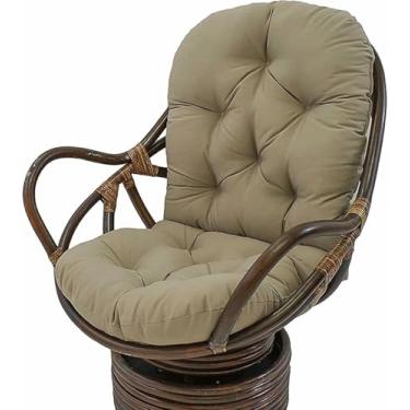 Imagem de Almofadas de substituição para cadeiras de balanço, assentos grossos e sólidos para cadeiras giratórias, reclináveis ​​e dobráveis ​​de vime, para uso interno e externo em varandas e pátios.