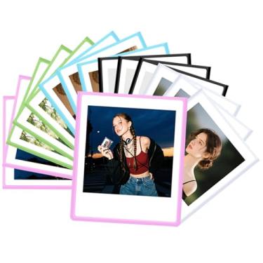 Imagem de pssped Pacote com 15 molduras magnéticas para fotos compatíveis com Fujifilm Instax Square SQ1 SQ6 SQ10 SQ20 SQ40 SP-3 7,6 x 8,9 cm – Visor de fotos de geladeira (colorido)