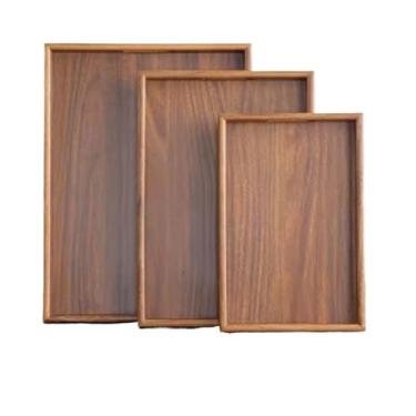 Imagem de kit 3 Bandeja Retangular De Café da Manhã Decorativa Moderna E Elegante(KIT3 Marrom)