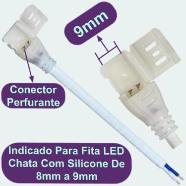 Imagem de Conector Energia Fita Led Slim Rabicho Cabo Força Alimentação Fita LED