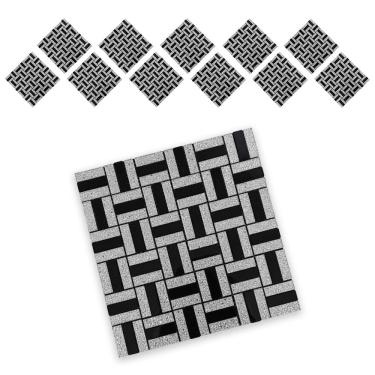 Imagem de Pastilha De Vidro Kit 11 Uni Autocolante Parede Banheiro Cozinha Decorativa Facil Aplicacao Moderna Reforma Requintado