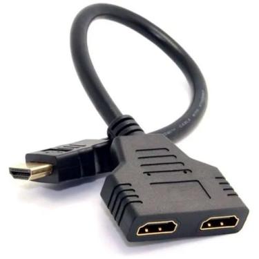 Imagem de Cabo Adaptador Duplicador de Imagem, 1x HDMI Macho Para 2x HDMI Fêmea 