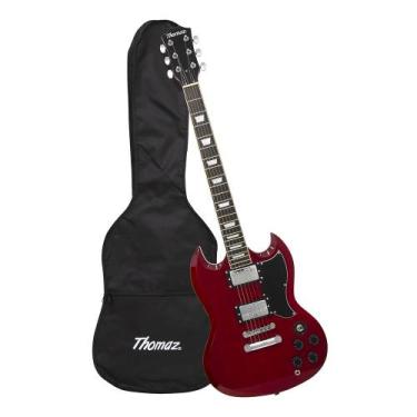 Imagem de Kit Guitarra Elétrica SG TEG 340 Vermelho com Capa Thomaz