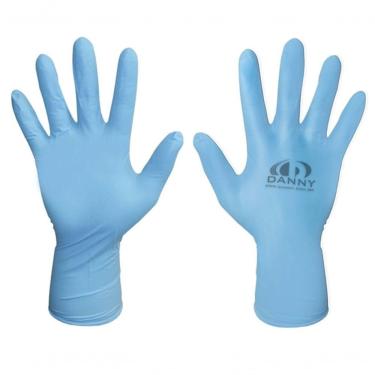 Imagem de Luva Nitrílica Descartável Sensiflex Flex com Barreira de Proteção e Sensibilidade Tátil Azul Danny EPI