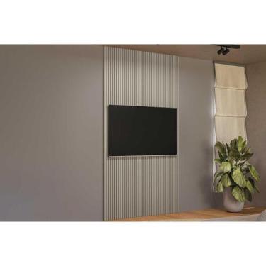 Imagem de Módulo Ripado 140cm p/ Painel de Sala Gris Fosco - Linea Brasil