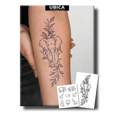 Imagem de Tatuagem Semi Permanente UBICA  Design de Elefante Grande