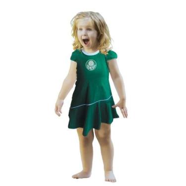 Imagem de Vestido Bebê ao Infantil Palmeiras Verde Onda Oficial, Tam 1