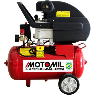 Imagem de Compressor de Ar Motomil, 2 hp, 24 litros, Monofásico