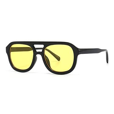Imagem de Óculos de Sol Vintage Redondos Design de Moda Feminina Retro Óculos de Sol Feminino Designer Oculos De Sol, Preto Amarelo, Outro