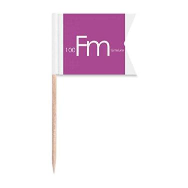 Imagem de Elementos Químicos Mesa menstrual Actinida Fermium Fm Bandeiras de palito de dente Marcação para Bolo Festa Prato de Queijo