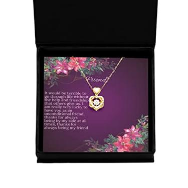 Imagem de SpreadPassion Colar de ouro com nó de coração, joia de incentivo de ajuda e amizade, presente para inspiração, presentes de incentivo, ideias de presente de joias, presente personalizado