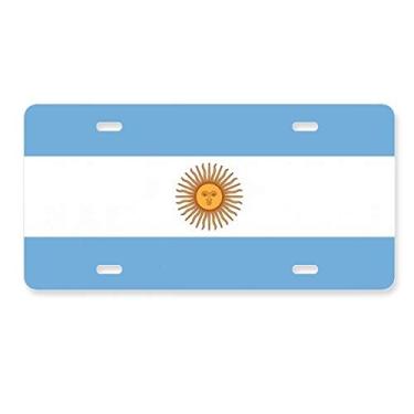 Imagem de DIYthinker Bandeira Nacional da Argentina América do Sul Placa de Carro Decoração de Carro Acessório de Aço Inoxidável
