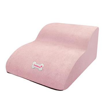 Imagem de Generic de espuma de alta densidade de 3 camadas para cães e gatos, de degraus de rampa interna para cães pequenos, capa de tecido, ROSA