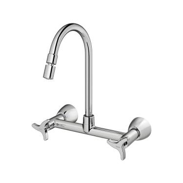 Imagem de Torneira Misturador Docol Nova Trio 1259106 de Parede Cromada