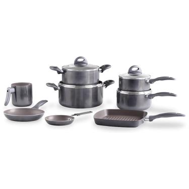 Imagem de Jogo de Panelas Antiaderentes Ceramic Smart Plus 8pçs Cinza 4791115 Brinox