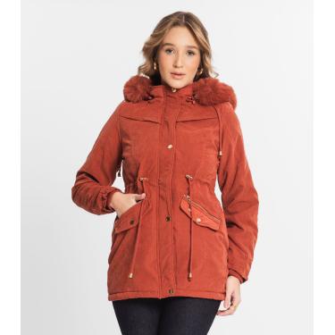 Imagem de Parka Feminina Peluciada Com Capuz Sea Surf Vermelho Gg