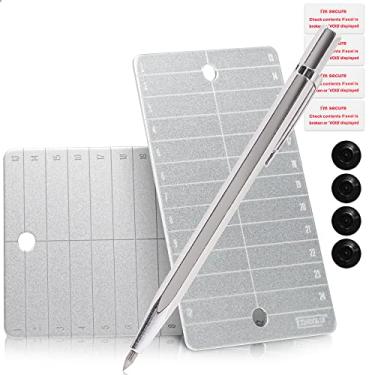 Imagem de CONDOLD O kit de carteira de bitcoin de aço inclui 2 peças de placas de aço para armazenamento de sementes de criptografia e 1 caneta de gravação para chaves privadas, suporta até 24 palavras com