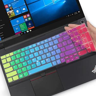 Imagem de Capa de Teclado MUBUY-GOL para Lenovo ThinkPad E15 Gen 4/3/2, T15 T15p T15g L15 Gen 2/1, ThinkPad E580 E590 E595 L580 L590 P52 P52 53 P72 P73 T570 T575 T580 T590 - RB (Arco-íris, Silicone, Colorblock)