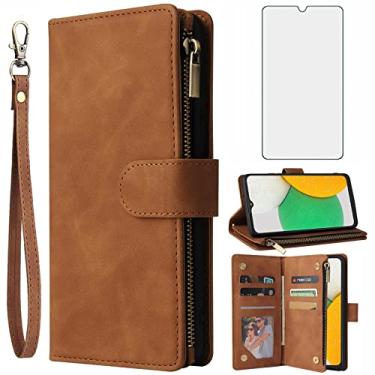 Imagem de Asuwish Capa carteira compatível com Samsung Galaxy A23 5G/4G, protetor de tela de vidro temperado e capa flip de couro, porta-cartões, acessórios celulares, capas para celular para Gaxaly A 23 23A