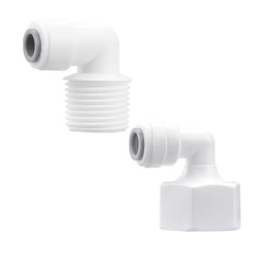Imagem de Qrity 1 conjunto de encaixe de filtro de água RO, conexões de 1/10.2 cm para rosca macho/cotovelo fêmea de 1/5.1 cm, para sistema de água RO, geladeira