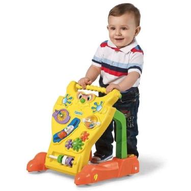 Imagem de Andador Feliz 2 em 1 Empurrador Infantil Interativo Com Atividades Didáticas