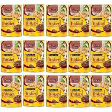 Imagem de kit 15 sachês Friskies Sachê Carne ao Molho para Gatos Adultos