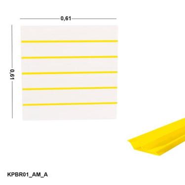 Imagem de Painel Canaletado Branco em Mdf 0,61 x 0,61m com Perfil Pvc Amarelo - 