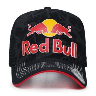 Imagem de Boné Red Bull Aba Moldável Trucker Premium Masculino Telinha - Serapia